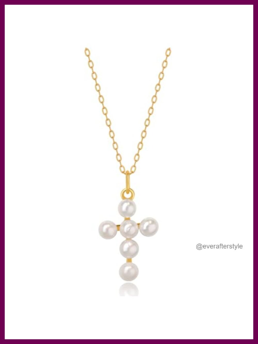 Pearl Cross Necklace Sterling Silver Freshwater Pendant Christian Jewelry